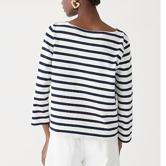 J.Crew Classic mariner cloth boatneck T shirt in stripe, Med - Picture 2 of 8